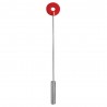 CHIBATA OUCH! LEATHER CIRCLE TIPPED METAL CROP VERMELHA