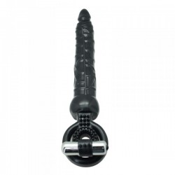 ANEL VIBRATÓRIO COM DILDO TIMELESS 2 STABS PRETO