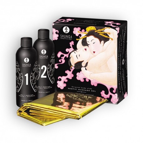 KIT DE ÓLEOS DE MASSAGEM SHUNGA ESPUMANTE MORANGO