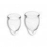 CONJUNTO DE 2 COPOS MENSTRUAIS FEEL CONFIDENT SATISFYER TRANSPARENTE