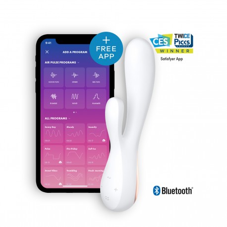 VIBRADOR MONO FLEX COM APP E BLUETOOTH SATISFYER BRANCO