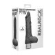 VIBRADOR REALÍSTICO 7" COM TESTÍCULOS REALROCK PRETO