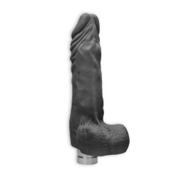 VIBRADOR REALÍSTICO 9" COM TESTÍCULOS REALROCK PRETO