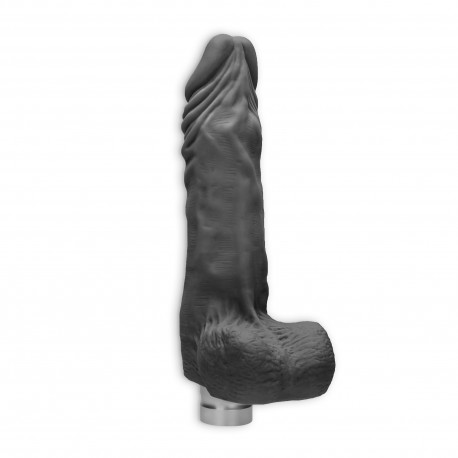 VIBRADOR REALÍSTICO 9" COM TESTÍCULOS REALROCK PRETO