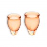 CONJUNTO DE 2 COPOS MENSTRUAIS FEEL CONFIDENT SATISFYER LARANJA