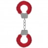 ALGEMAS COM PELUCHE PLEASURE FURRY HANDCUFFS VERMELHAS