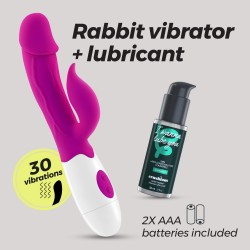 VIBRADOR COM ESTIMULADOR DE CLITÓRIS MOCHI ROXO E LUBRIFICANTE À BASE DE ÁGUA INCLUÍDO CRUSHIOUS