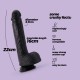 DILDO DE SILICONE LÍQUIDO INVIKTUS 8 CRUSHIOUS PRETO