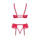 CONJUNTO DE 3 PEÇAS ROSE VERMELHO BEAUTY NIGHT FASHION