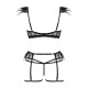 CONJUNTO DE 4 PEÇAS CRYSTAL PRETO BEAUTY NIGHT FASHION