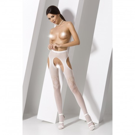 COLLANTS COM EFEITO DE LIGAS S017 BRANCAS EROTIC LINE PASSION