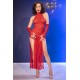VESTIDO DE RENDA E TANGA CR-4853 VERMELHO CHILIROSE