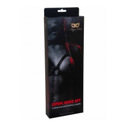 MORDAÇA COM ANEL E PINÇAS PARA MAMILOS OPEN WIDE SET ARGUS FETISH ARGUS TOYS