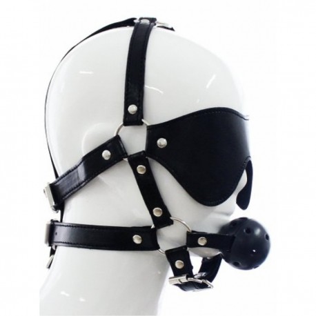 ARNÊS FACIAL COM VENDA E MORDAÇA OVER THE HEAD ARGUS TOYS
