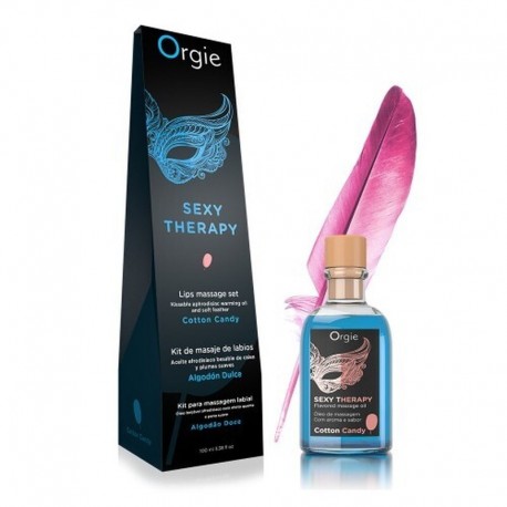 KIT DE MASSAGEM LIPS SEXY THERAPY ALGODÃO DOCE 100ML ORGIE