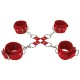 ALGEMAS PARA OS PULSOS E TORNOZELOS OUCH! LEATHER HAND AND LEG CUFFS VERMELHAS