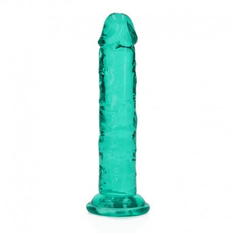 DILDO STRAIGHT REALISTIC CRYSTAL CLEAR 6 /14,5 CM VERDE REALROCK