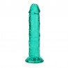 DILDO STRAIGHT REALISTIC CRYSTAL CLEAR 6 /14,5 CM VERDE REALROCK