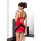 CAMISA DE NOITE E TANGA POLINA VERMELHO PASSION