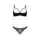CONJUNTO DE 2 PEÇAS COM SUTIÃ ABERTO MARINA PRETO DEVIL COLLECTION PASSION
