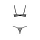 CONJUNTO DE 2 PEÇAS COM SUTIÃ ABERTO MARINA PRETO DEVIL COLLECTION PASSION