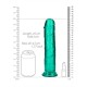 DILDO STRAIGHT REALISTIC CRYSTAL CLEAR 9 /23 CM VERDE REALROCK