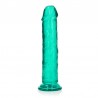DILDO STRAIGHT REALISTIC CRYSTAL CLEAR 9 /23 CM VERDE REALROCK