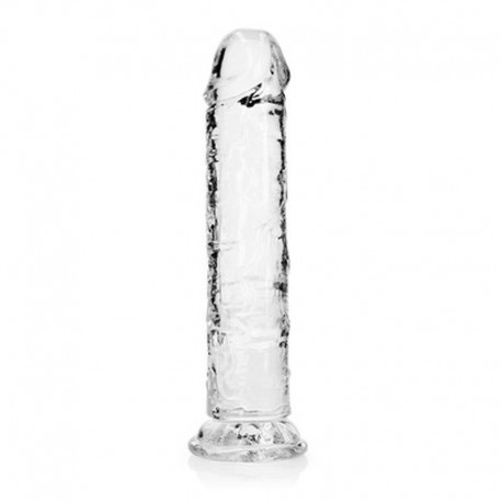 DILDO STRAIGHT REALISTIC CRYSTAL CLEAR 8 /20 CM TRANSPARENTE REALROCK