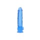 DILDO REALISTA COM TESTÍCULOS CRYSTAL CLEAR 10 /25,4 CM AZUL REALROCK