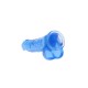 DILDO REALISTA COM TESTÍCULOS CRYSTAL CLEAR 10 /25,4 CM AZUL REALROCK