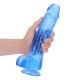 DILDO REALISTA COM TESTÍCULOS CRYSTAL CLEAR 10 /25,4 CM AZUL REALROCK