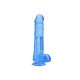 DILDO REALISTA COM TESTÍCULOS CRYSTAL CLEAR 10 /25,4 CM AZUL REALROCK