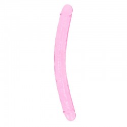 DILDO DUPLO CRYSTAL CLEAR 13 /34 CM ROSA REALROCK
