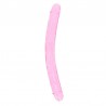 DILDO DUPLO CRYSTAL CLEAR 13 /34 CM ROSA REALROCK