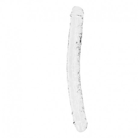 DILDO DUPLO CRYSTAL CLEAR 13 /34 CM  TRANSPARENTE REALROCK