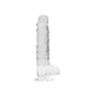 DILDO REALISTA COM TESTÍCULOS CRYSTAL CLEAR 8 /21CM REALROCK