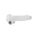 DILDO REALISTA COM TESTÍCULOS CRYSTAL CLEAR 8 /21CM REALROCK