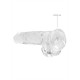 DILDO REALISTA COM TESTÍCULOS CRYSTAL CLEAR 8 /21CM REALROCK