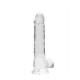 DILDO REALISTA COM TESTÍCULOS CRYSTAL CLEAR 8 /21CM REALROCK
