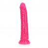 DILDO SLIM REALISTIC GLOW IN THE DARK 7'' / 18 CM ROSA REALROCK