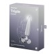 DILDO DE VIDRO COM PLUG TRIPLE CRYSTAL 1 TRANSPARENTE SATISFYER
