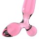 DILDO DE VIDRO COM PLUG TRIPLE CRYSTAL 2 ROSA SATISFYER