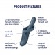 VIBRADOR HEAT FLEX 4 CINZA SATISFYER