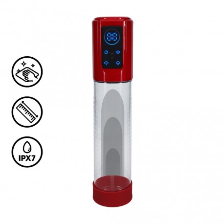 BOMBA PARA O PÉNIS AUTOMÁTICA MEGALIFT METALLIC RED PUMPED