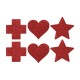 CONJUNTO DE 3 TAPA MAMILOS CROSS STAR HEART VERMELHO LE DÉSIR 