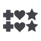 CONJUNTO DE 3 TAPA MAMILOS CROSS STAR HEART PRETOS LE DÉSIR 