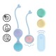 BOLAS VAGINAIS VIBRATÓRIAS COM COMANDO E 5 PESOS INTERCAMBIÁVEIS KEGEL KIT ROXO LOVELINE 