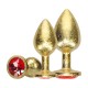 CONJUNTO DE 3 PLUGS ANAIS EM METAL MILAN COLLECTION GOLD OUCH! 