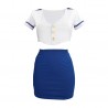 FANTASIA DE HOSPEDEIRA AZUL/BRANCO S-LINE 
