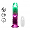 VIBRADOR COM LED E COMANDO LED VIBRATING STRAIGHT COCK 6 / 15 CM REALROCK